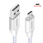 FONKEN mikro USB kabelis 3A 2128AWG mobiliojo telefono laidas greito įkrovimo pynimo laidas, skirtas Android duomenų kabeliui