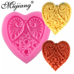 Silikoninės formelės &Scaron;irdelės rožės nėriniai Vestuvinis keksiukas Fondant torto dekoravimo įrankiai Gumpaste &scaron;okolado formelės H rožinė