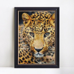 Gyvūnai Pie&scaron;imas deimantais Leopardas Mozaika Deimantinis Siuvinėjimas Siuvinėjimas kryželiu Namų aksesuarai Apdaila 20X30CM