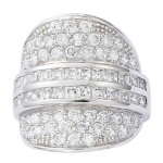 Bague Argent 'D&eacute;esse' Blanc argent&eacute; (rhodi&eacute;) - 20 mm
