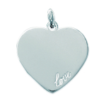 Les Tr&eacute;sors De Lily [C7251] - Pendentif Argent 'Love' argent&eacute; - 30x27 mm