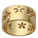 Bague Plaqu&eacute; Or 'Flora' dor&eacute; - 10 mm