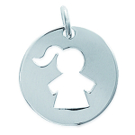 Les Tr&eacute;sors De Lily [F6735] - M&eacute;daille Argent 'Fille' argent&eacute; - 20 mm
