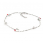 Altesse [G2483] - Bracelet Argent 'Love' rouge raudona