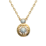 Les Tr&eacute;sors De Lily [J3118] - Collier Plaqu&eacute; Or 'D&eacute;esse' blanc dor&eacute; - 15x11 mm