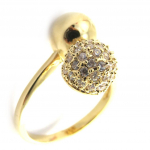 Bague Plaqu&eacute; Or 'Sissi' blanc dor&eacute; - 18x9 mm