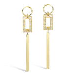 Les Tr&eacute;sors De Lily [Q4050] - Boucles Plaqu&eacute; Or 'Sissi' blanc dor&eacute; - 65x10 mm