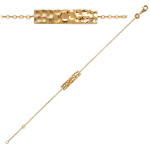 Les Tr&eacute;sors De Lily [Q6606] - Bracelet Plaqu&eacute; Or 'Cl&eacute;opatra' dor&eacute; martel&eacute; - 18 cm 22x6 mm