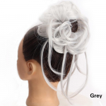 XINRAN Moterų madingi trumpi netvarkingi plaukai Chignon sintetinio pluo&scaron;to tra&scaron;kūs garbanoti plaukų priauginimas moterims kasdieniam dėvėjimui