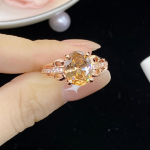 &bdquo;Bella Box&ldquo; akinantis cirkonis Moteri&scaron;ki žiedai Romanti&scaron;ki kriau&scaron;ės žalios spalvos akmeniniai sužadėtuvių vestuvinis žiedas Valentino dovana mylimajam Madingi papuo&scaron;alai Adjustable Opening geltona