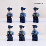 M8040 6 vnt. patrulių policijos miesto okupacijos statybiniai blokeliai mini figūrėlės žaislas