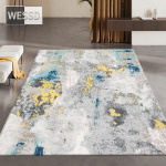 Modernus pilkas abstraktus kilimas svetainei ir koridoriui 120x180cm 1pcs