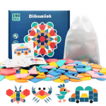 180 vnt Medinių 3D galvosūkių rinkinys Spalvingos geometrinės formos Tangram Dėlionės Žaidimas Vaikams Montessori Mokomieji mokomieji žaislai vaikams MYY