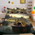 3D žvejybos ra&scaron;tų patalynės rinkinys Big Fish Print Antklodės užvalkalas pagalvės užvalkalas 2/3 dalių mikropluo&scaron;to audinys viso dydžio namų dekoravimas EU Single 135x200cm