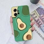 Gėlių dėklai, skirti Xiaomi Redmi Note 12 11 10 9 8 7 Pro Max Galinis dangtelis Mielas avokado mink&scaron;tas silikoninis fotoaparato apsauginis telefono fondas Redmi Coques Redmi Note 10 Pro 4G balta