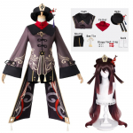 Hutao Cosplay Hutao Cosplay Kostiumas Hu Tao Kini&scaron;ko stiliaus drabužiai Uniforma Perukas Helovino vakarėlio drabužiai Kostiumai L-(Suit+Wig)