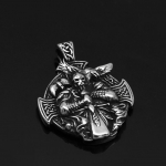 Naujas Viking Warrior nerūdijančio plieno Odin Riding Crow Hammer pakabukas karoliai vyrams ir moterims papuo&scaron;alų dovana
