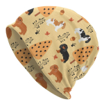 Kavalieriaus Karaliaus Karolio spanielis rudens kaukolėse Beanies Unisex Moterys Žiemos Slouchy Beanie Skrybėlė Animacinis filmas &Scaron;uo Mezgimas Kapoto kepuraitė Slidinėjimas Skullies Beanie Hat