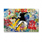 &Scaron;iuolaikinė grafiti drobės tapyba Banksy Populiarūs plakatai ir spausdintos nuotraukos Sienų meno spausdinimas Svetainė Pagrindinis puslapis 21cm&times;30cm NoFrame