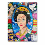 Pop Art Karalienės Elžbietos Aliejinis Paveikslas Karali&scaron;kojo Miesto Sienų Menas 21cm&times;30cm NoFrame