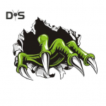 Vaiduokli&scaron;ko letenos automobilio lipdukas, atsparus oro sąlygoms, lipnus automobilio visureigio lango kėbulo buferio įbrėžimų dekoravimas, demono rankų apdailos lipdukas automobiliui Large Left