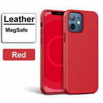 Prabangus odinis dėklas, skirtas Apple IPhone 14 15 Pro Max 13 12 13pro IPhone14 Magsafe Case Magnetinis įkrovimo apsauginis dangtelis iPhone 15 raudona