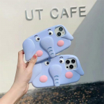 Madingas mielas dramblio stovas telefono dėklas, skirtas iPhone 15 14 13 12 11 Pro Max silikoninis dangtelis, skirtas iPhone 15 14 13 12 11 iPhone 11 mėlyna