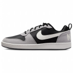 Nike Court Borough Low Premium Juodi Pilki Balti Vyri&scaron;ki Sportbačiai Matinio Sidabro 844881-005 44