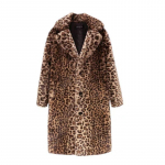 Leopardo ra&scaron;to paltas moterims žiemą, nauja lieknina ir lieknina i&scaron;vaizda, kailio imitacija, leopardo ra&scaron;tas, ilgo &scaron;ilto ir storo pliu&scaron;inio palto tendencija 6XL