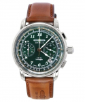 Zeppelin LZ126 Los Andželo chronografo odinis dirželis žalias ciferblatas Quartz 76144 vyri&scaron;kas laikrodis