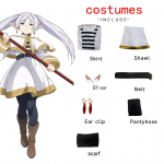 Ysir Frieren laidotuvėse Cosplay kostiumas Frieren Magic Cosplay kostiumas M balta