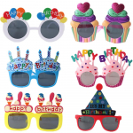 6 poros gimtadienio akiniai Gimtadienio rekvizitai Juokingi akiniai nuo saulės, skirti vakarėliui