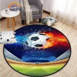 Futbolo nuotraukos kilimėlis animacinis filmas futbolas gyvenamojo kambario apdaila apvalios lovos kėdės kilimėlis namo Įėjimo durys vaikams 100cmx100cm