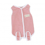 Naminių gyvūnėlių sterilizavimo kostiumas Spalvingas dryžuotas katės sterilizavimo chirurginis kostiumas. Užsegimo juosta &scaron;unų atkūrimo kostiumas naminių gyvūnėlių reikmenys XL raudona