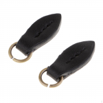 2 Leather Zip Puller zipper tag pulls Replacement Fastener Slider for Black