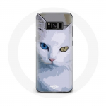 Coque pour Samsung Galaxy S8 Turc de van Chat oeil bleu et oeil jaune