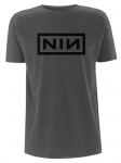 Nine Inch Nails klasikiniai juodi logotipo pilki unisex mar&scaron;kinėliai S