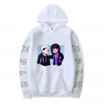 XPLR Hoodie Printed Sam ir Colby Hoodies Megztiniai Vyri&scaron;ki Moteri&scaron;ki Megztiniai Laisvalaikio megztiniai Sam And Colby Pullover Fleece Hoodie S balta