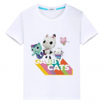 2024 Nauji Kawaii pasididžiavimo mar&scaron;kinėliai Gabbys Dollhouse spauda 100% medvilnė anime mar&scaron;kinėliai trumpomis rankovėmis vir&scaron;ūnės y2k vienas gabalas vaiki&scaron;ki drabužiai mergaitėms 100 balta