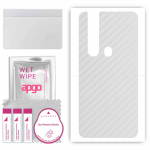 apgo Protective Skin Sticker for the back compatible with Tecno Camon 15 Pro, Wrap Film, Foil, Vinyl - Pattern Transparent Carbon