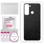 apgo Protective Skin Sticker for the back compatible with Tecno Pop 5 LTE, Wrap Film, Foil, Vinyl - Pattern Black Honeycomb