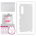 apgo Protective Skin Sticker for the back+sides compatible with Sony Xperia 1 IV, Full Wrap Film, Foil, Vinyl - Pattern Transparent Carbon