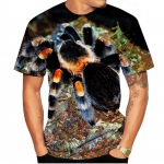 &bdquo;Spider Animal&ldquo; serijos vyri&scaron;ki vasariniai mar&scaron;kinėliai trumpomis rankovėmis 3D marginti mar&scaron;kinėliai Vyri&scaron;ki mar&scaron;kinėliai Laisvalaikio apranga S juoda