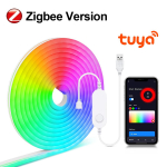 &bdquo;Zigbee 3.0&ldquo; neoninis RGB LED juostinis ap&scaron;vietimas, USB 5 V juostelė, pritemdoma, veikia su &bdquo;Tuya Smart Gateway Hue Bridge&ldquo; &bdquo;SmartThings Alexa Google&ldquo;