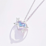 Circon Moon Pentagram Love Pendant Kaklo papuo&scaron;alas Eleganti&scaron;kas kaklo grandinėlė