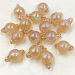 Auk&scaron;tos kokybės kūrybinių karolių papuo&scaron;alų kūrimo pakabukai su dviguba ausų anga, rankų darbo jungtis, apvalūs karoliukai, UV ploni mirksintys &bdquo;pasidaryk pats&ldquo; medžiagos apyrankė 10 vnt. ruda