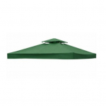 300 x 300 CM ant grotelių pavėsinė pakaitinis stogelis, vandeniui atsparus Oksfordo audinys, dvipakopė kepsninės pavėsinė Dual Layer žalia