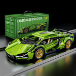 Statybiniai blokai City Mechanical Speed ​​Vehicle Supercar 1/14 Lamborghini Bricks Žaislai vaikams Dovana suaugusiems Lamborghini Green-1200Pcs