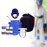 Karate Sparring pavarų rinkinys Rankų kojų apsaugos Reguliuojamas pamink&scaron;tintas Taekwondo krūtinės pagalvėlės tarpkojo apsauga L mėlyna