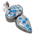 K2 Blue Azurite Gemstone Handmade 925 Sterling Silver Jewelry Pendant 3.62 t0m02